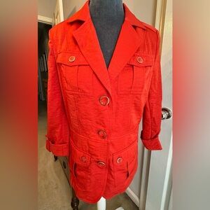 89th & Madison Orange Blazer/Jacket Size Small